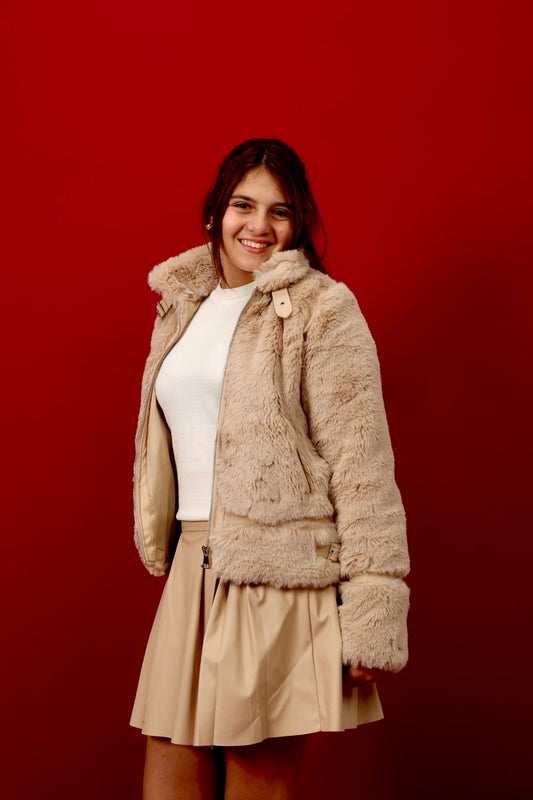 fur jacket with skirt