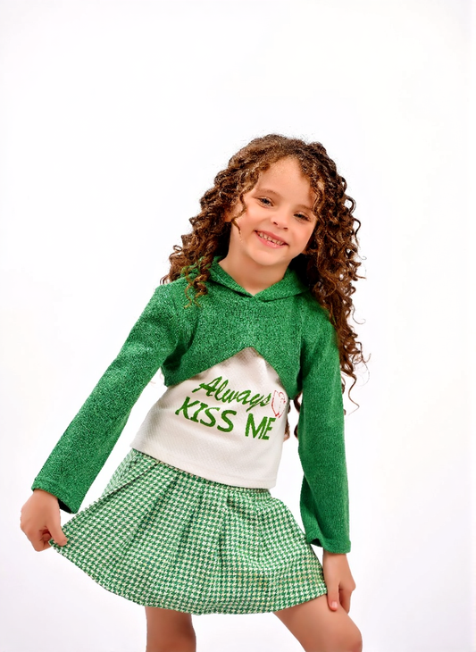 chic green three -piece set