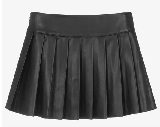 black leather skirt