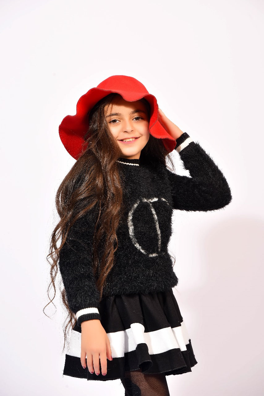 sporty ribbed cuffs sweater