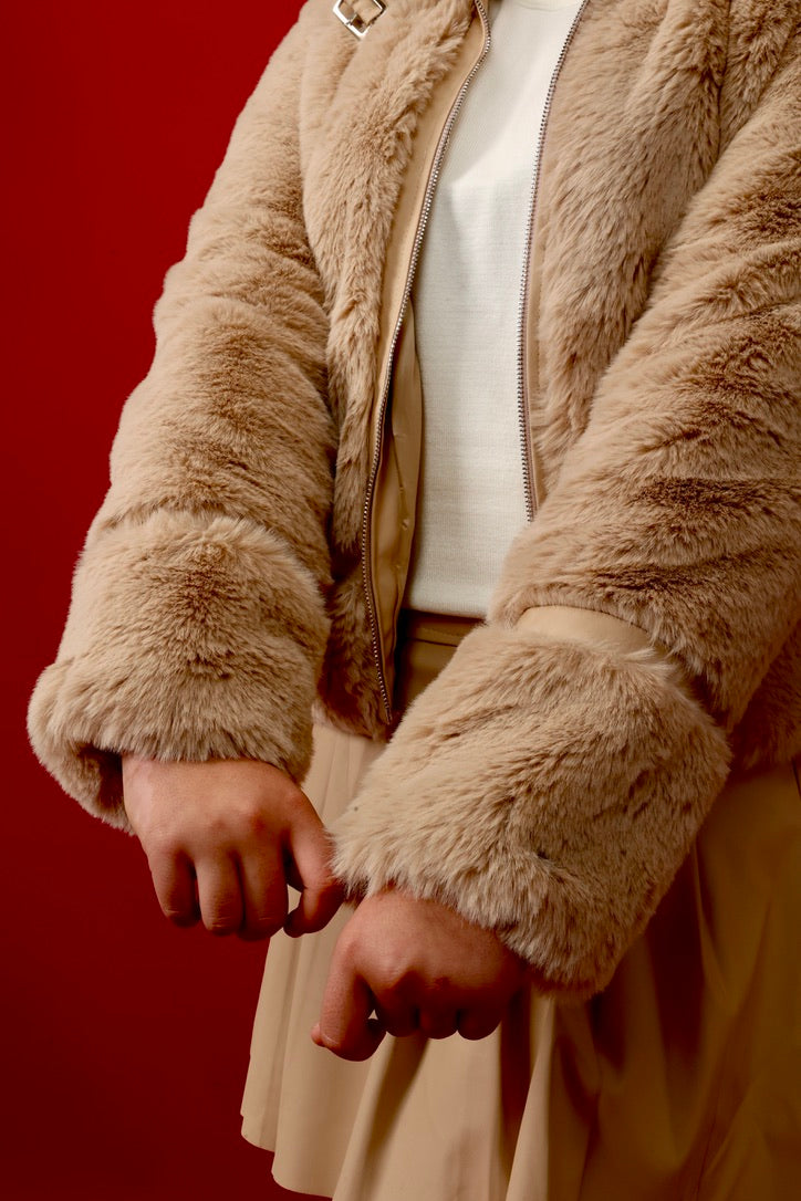 fur jacket with skirt