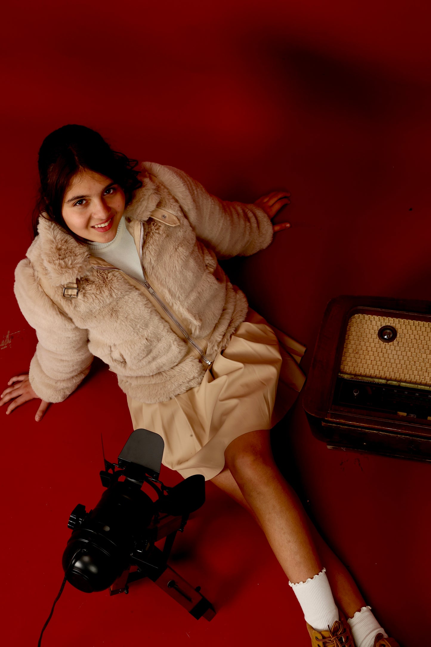 fur jacket with skirt