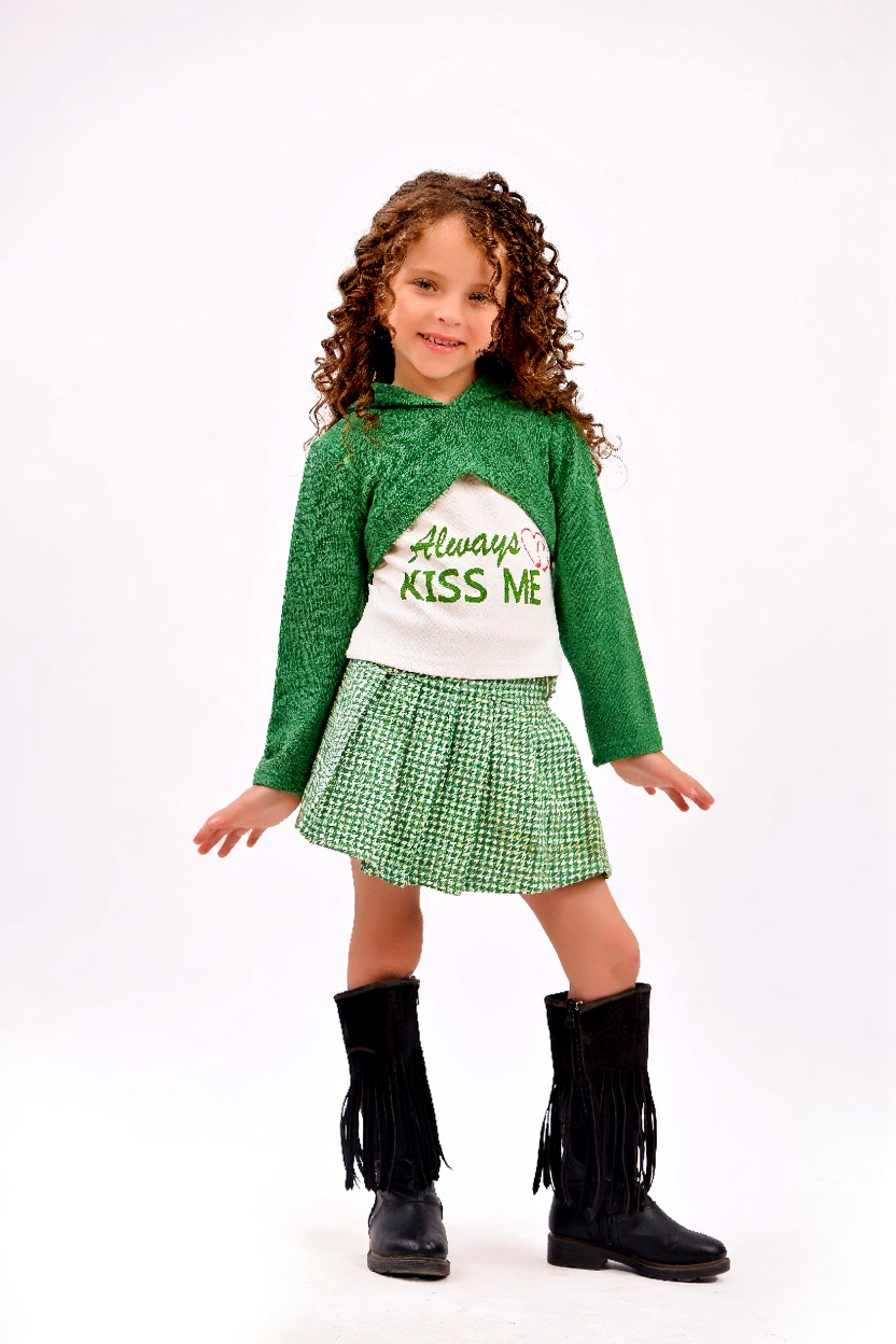 chic green three -piece set