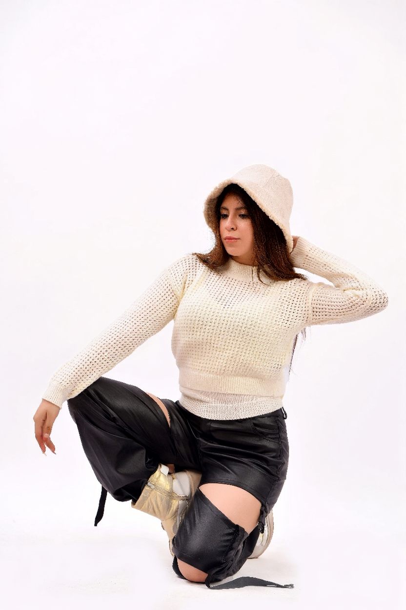 lightweight open-knit sweater