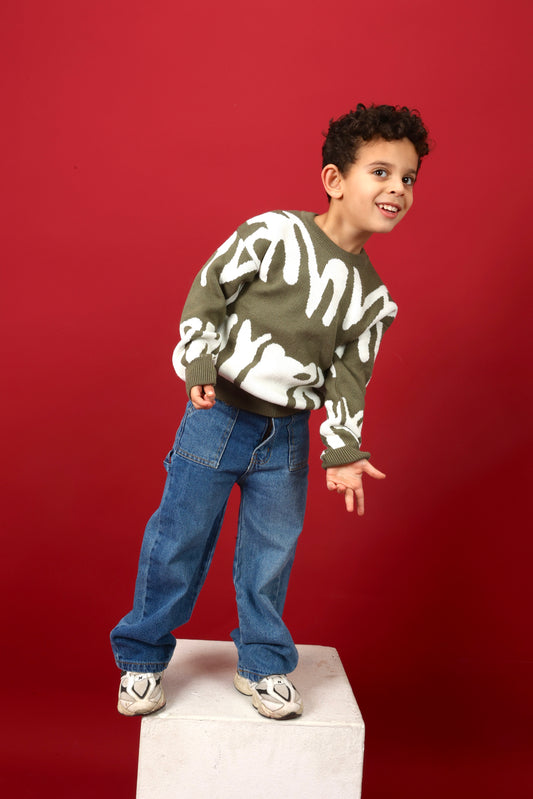 knit crewneck made from soft, comfortable fabric