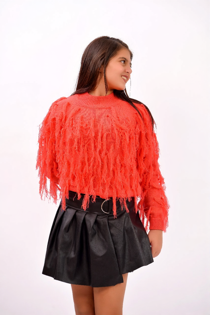 fringe knit sweater