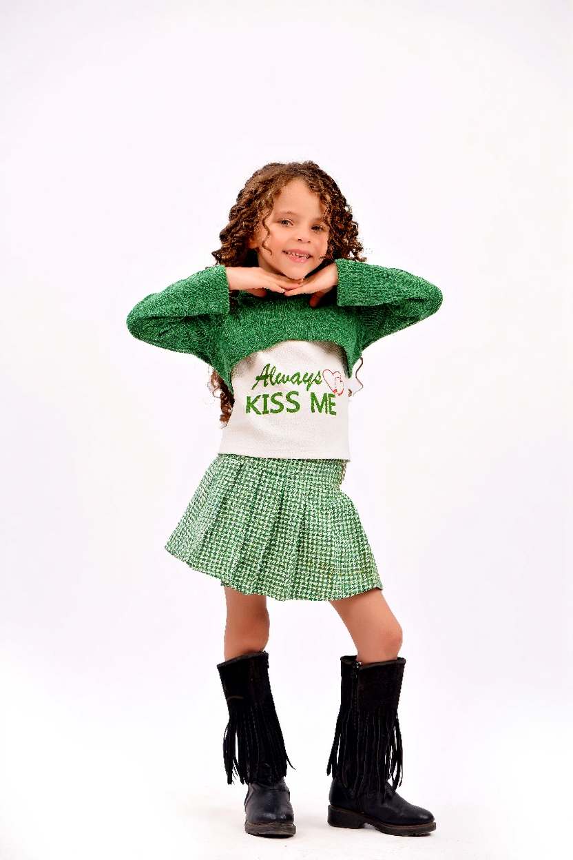 chic green three -piece set