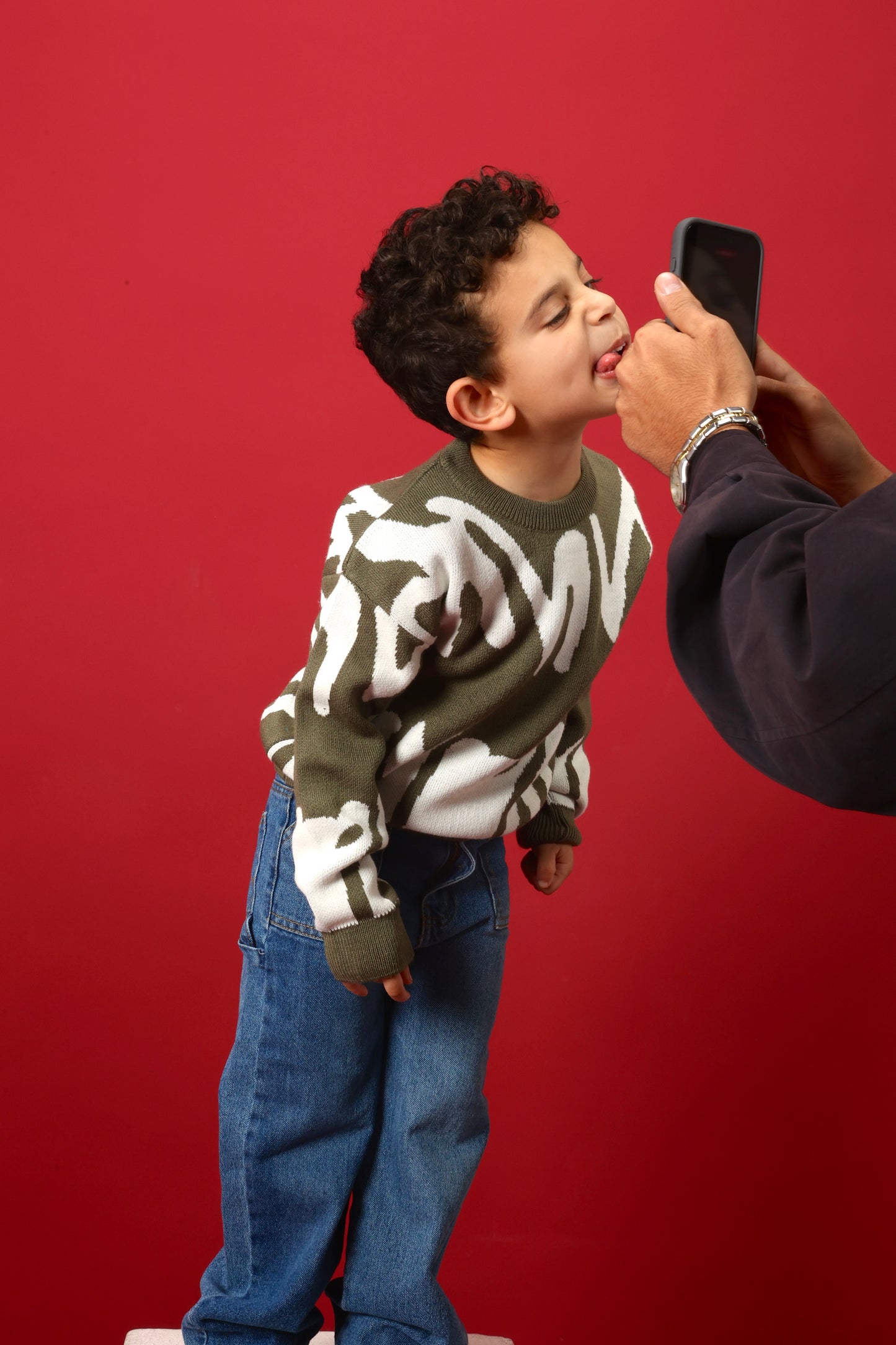 knit crewneck made from soft, comfortable fabric