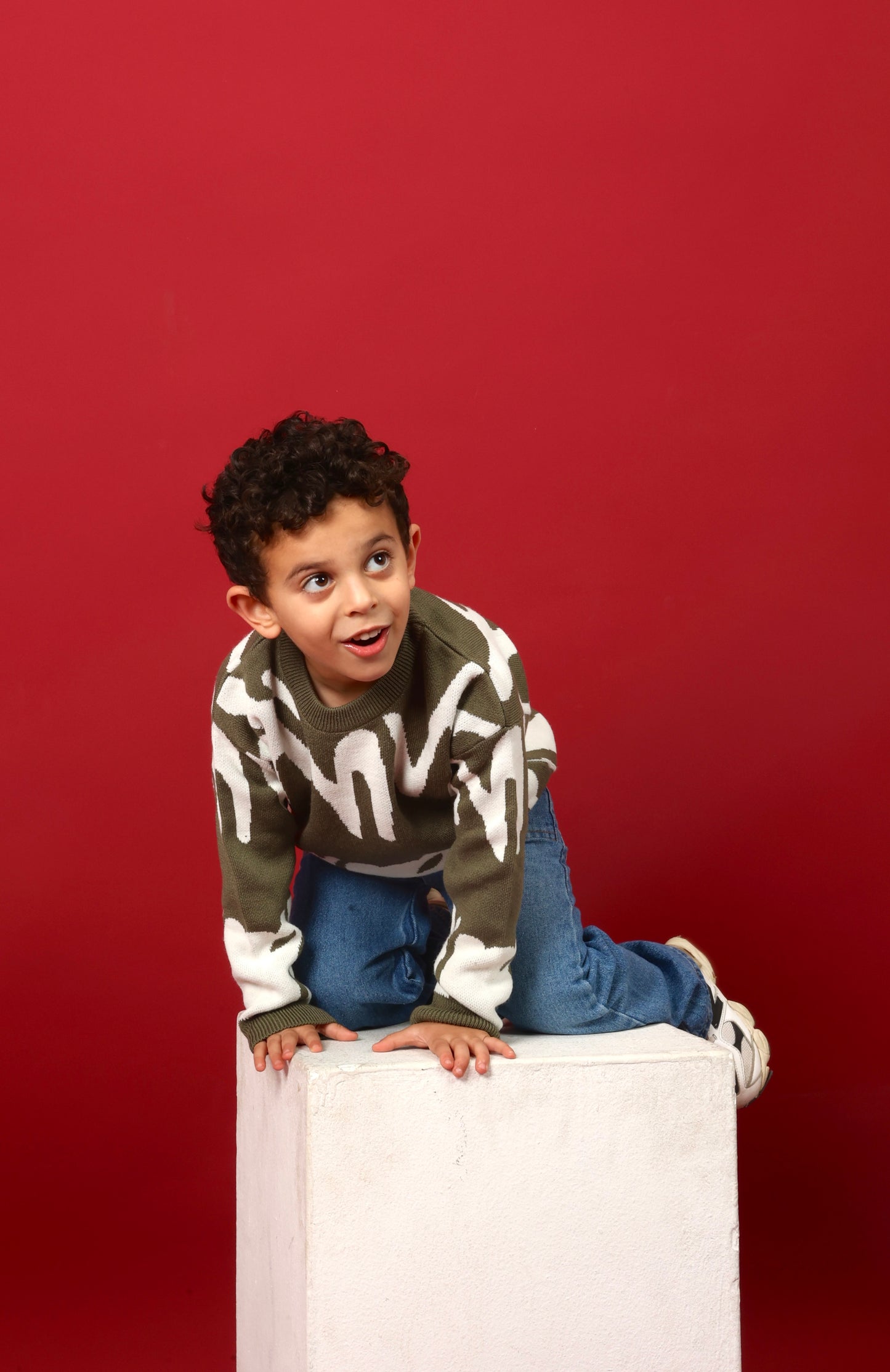 knit crewneck made from soft, comfortable fabric