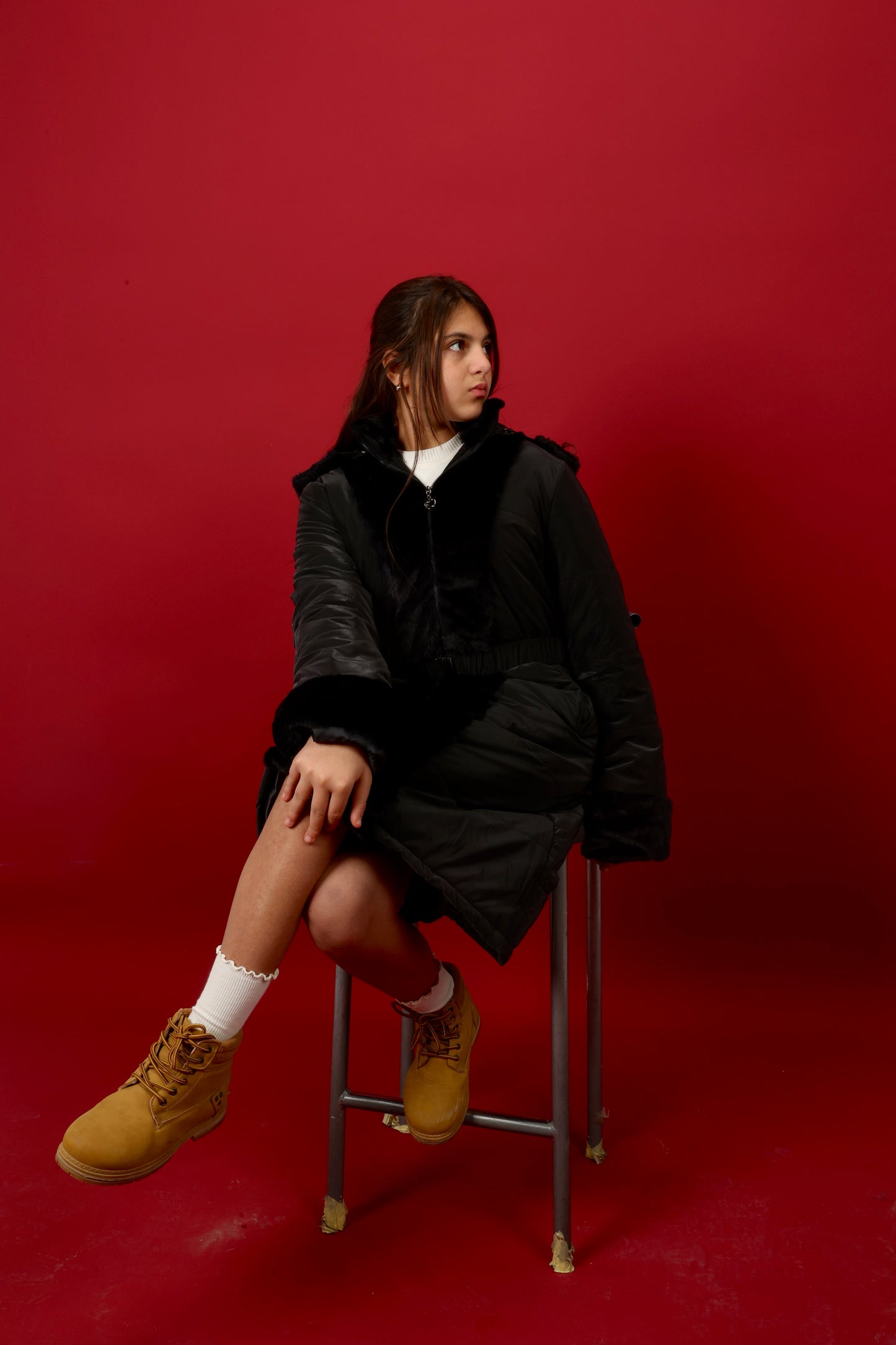 winter coat featuring a soft fur-trimmed
