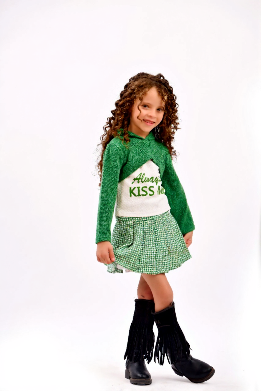 chic green three -piece set