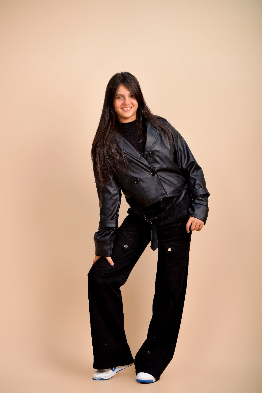 cropped, double-breasted jacket