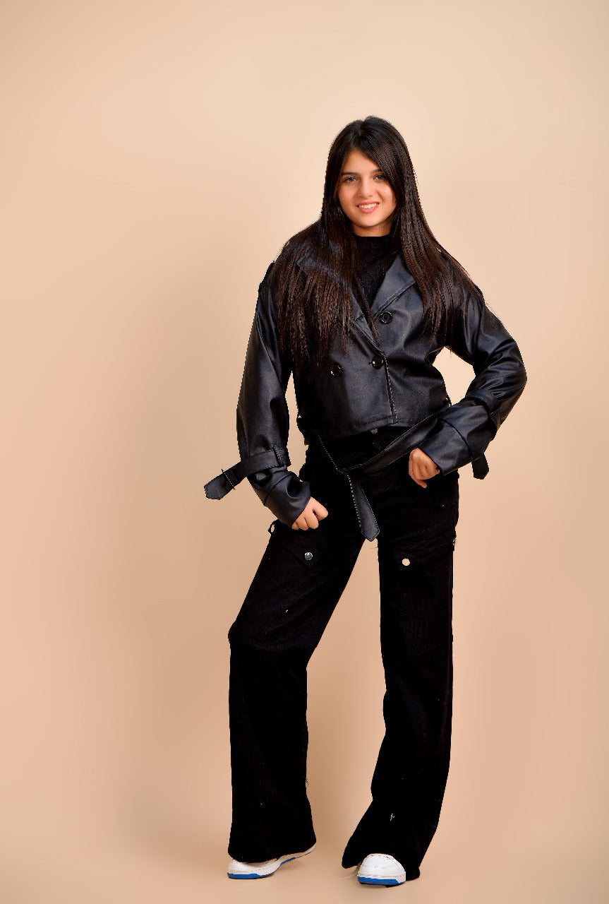 cropped, double-breasted jacket