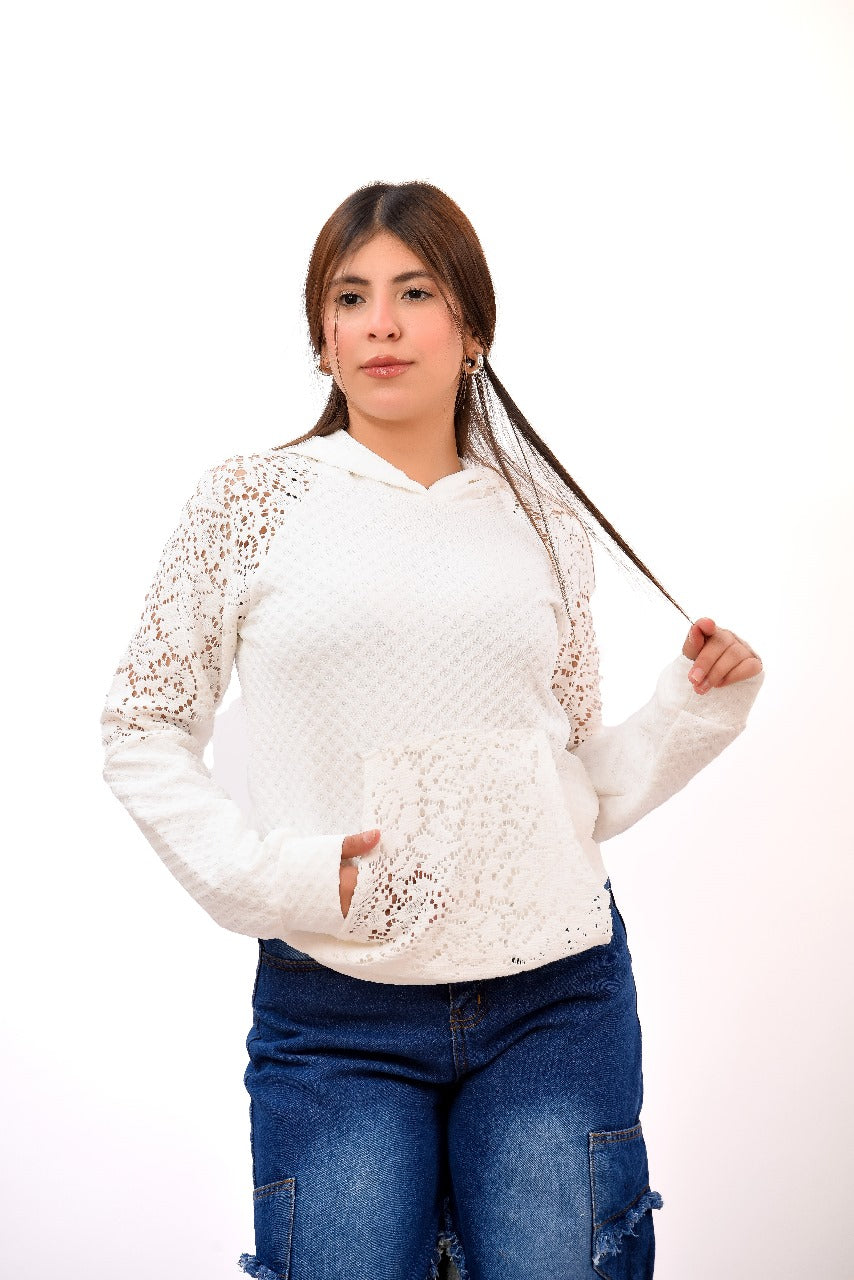 lace detailing sweater