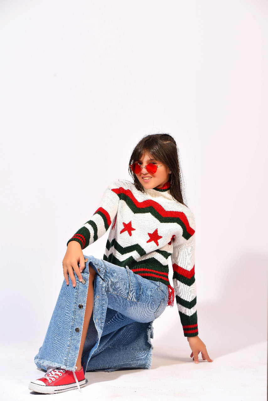 zig-zag cozy knit sweater