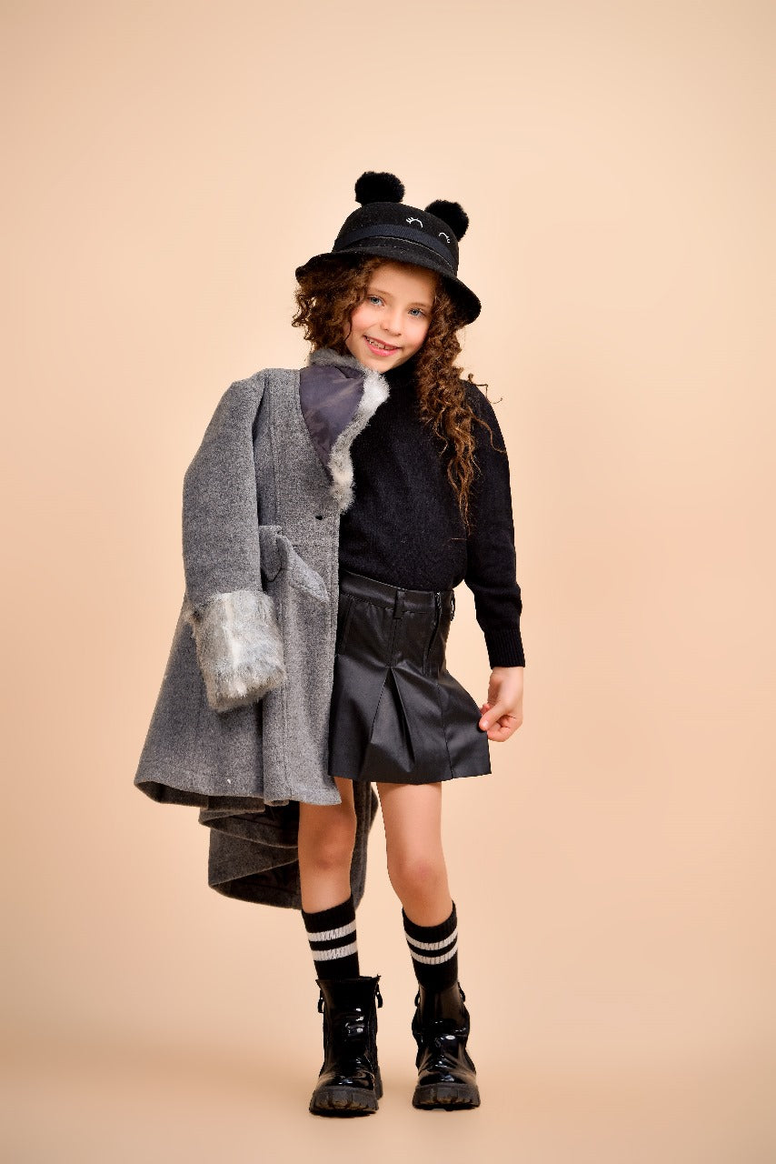 luxurious waist tie coat