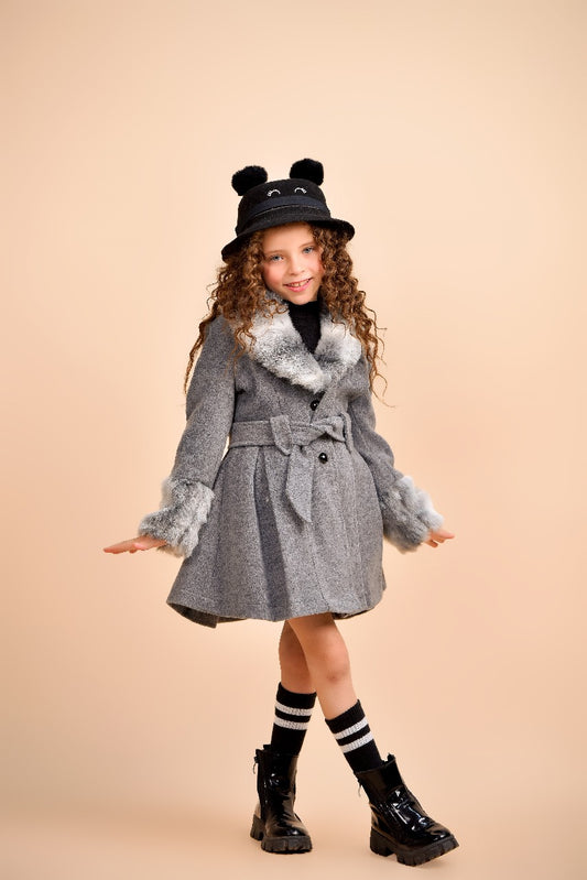 luxurious waist tie coat