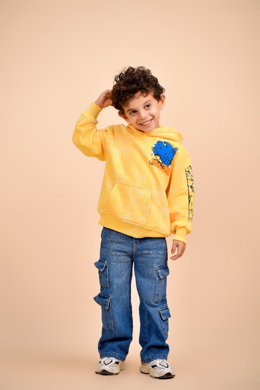 Kids’ Yellow Graphic Hoodie