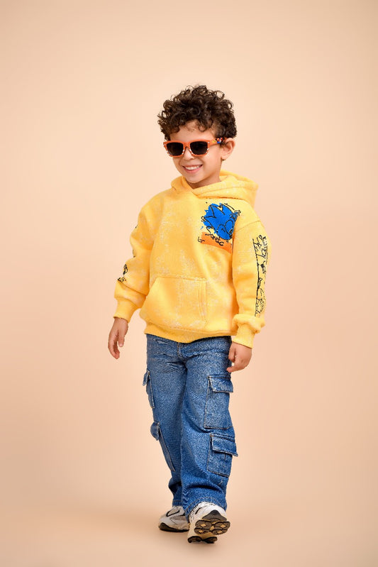 Kids’ Yellow Graphic Hoodie