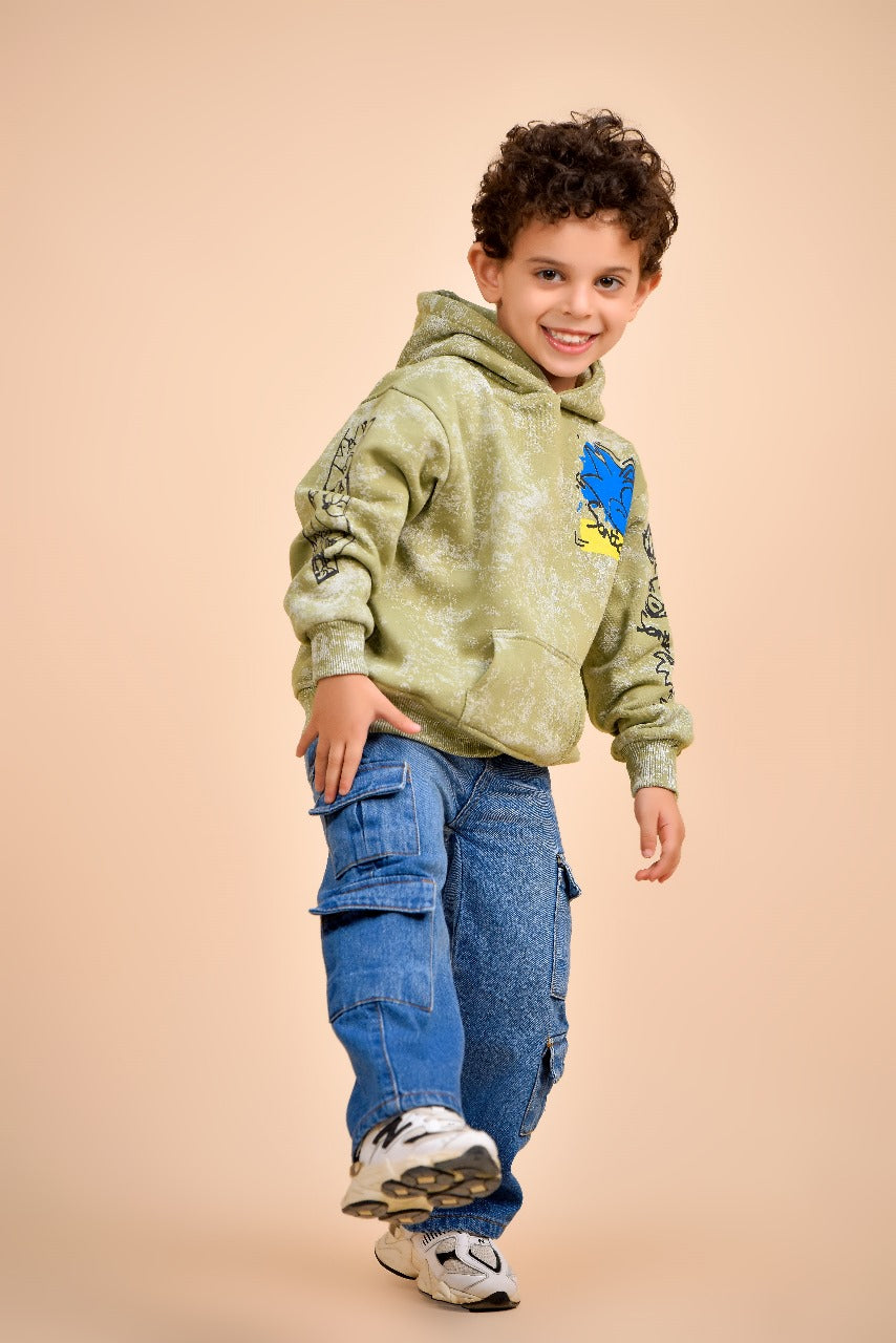 Kids’ Yellow Graphic Hoodie