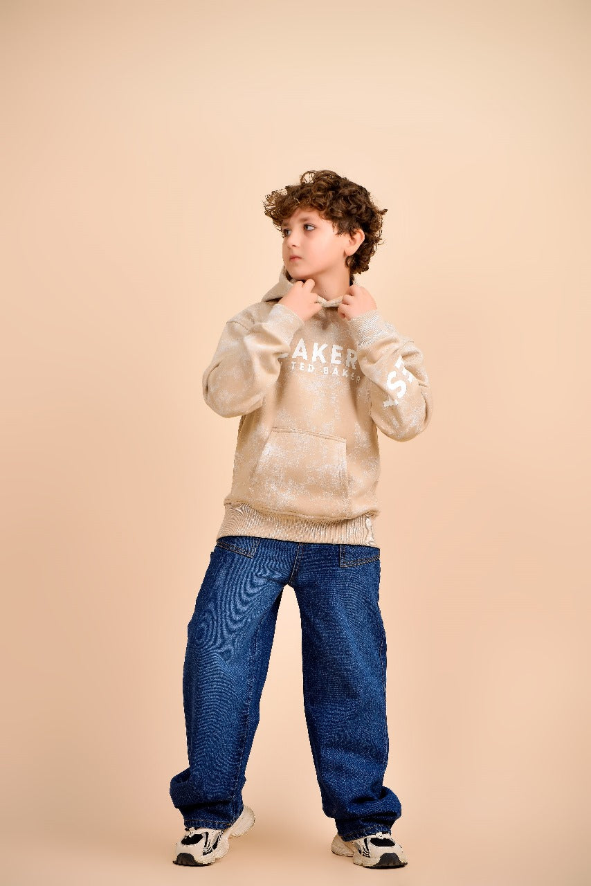 Kids’ Light Blue Printed Hoodie