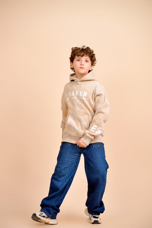 Kids’ Light Blue Printed Hoodie