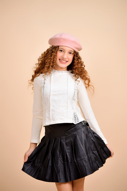 long-sleeve white blouse