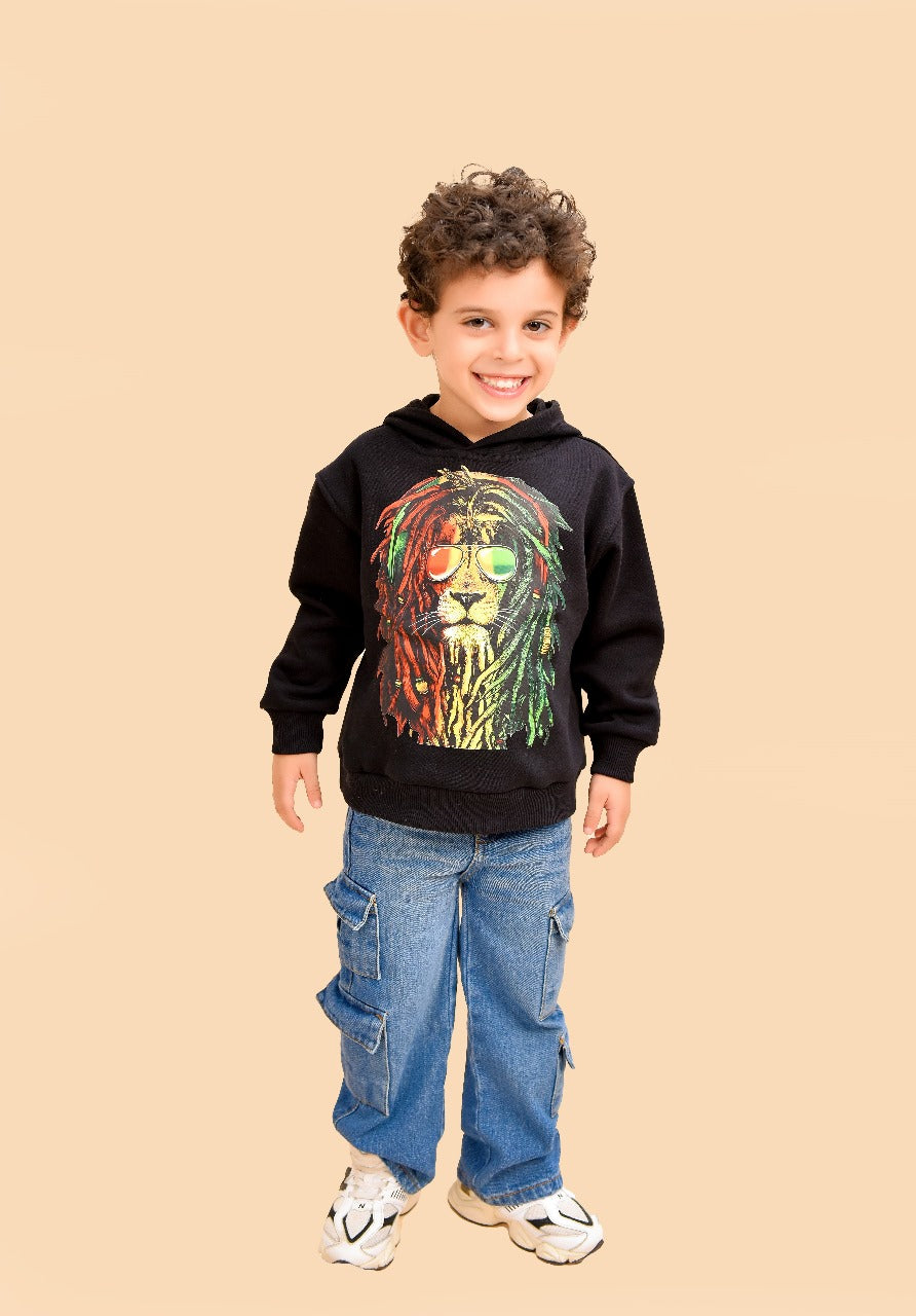 cool lion-print hoodie