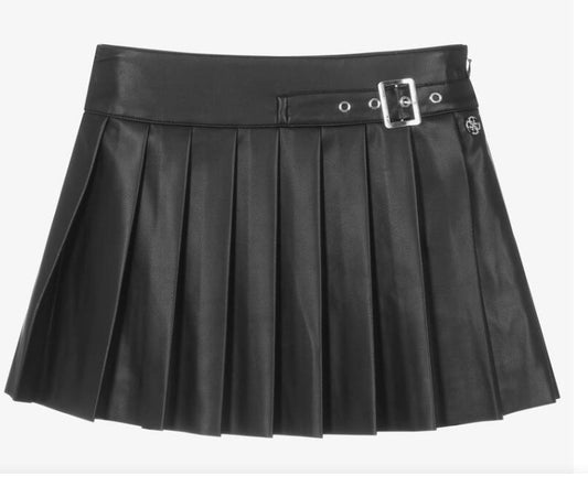 black leather skirt