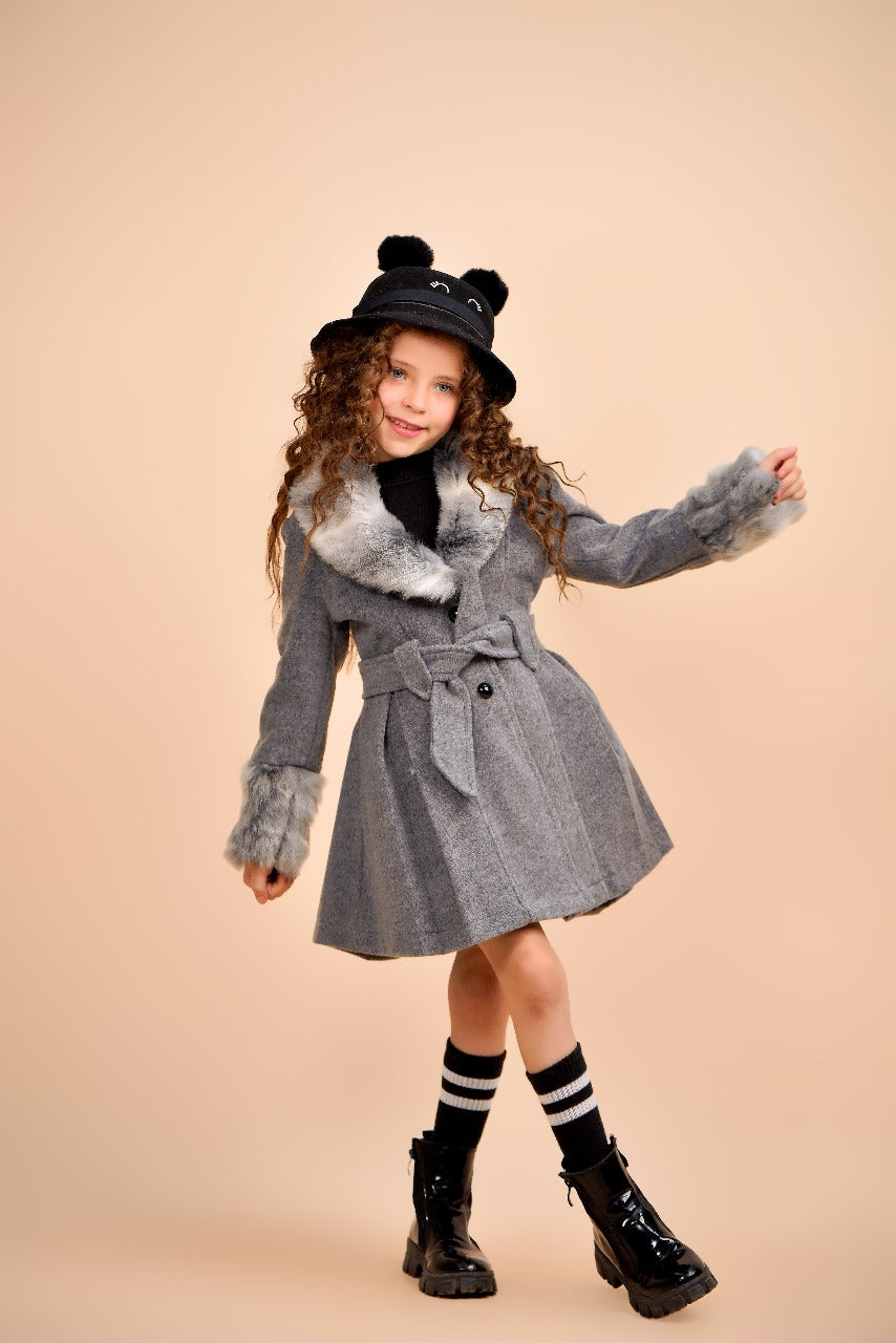 luxurious waist tie coat