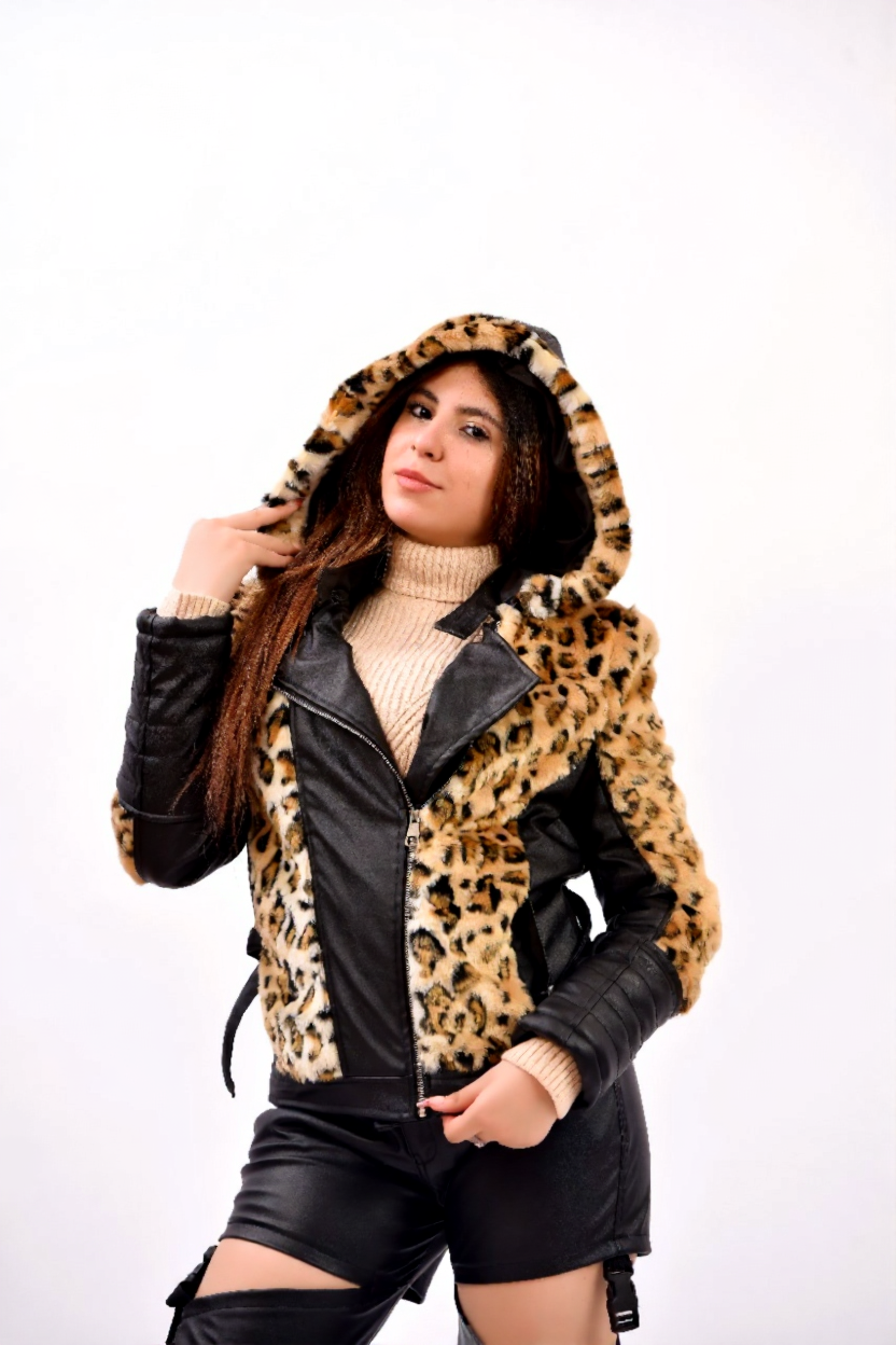 leopard leather jacket