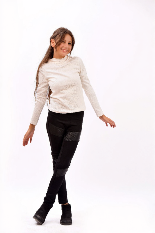 relaxed mock-neck long-sleeved top